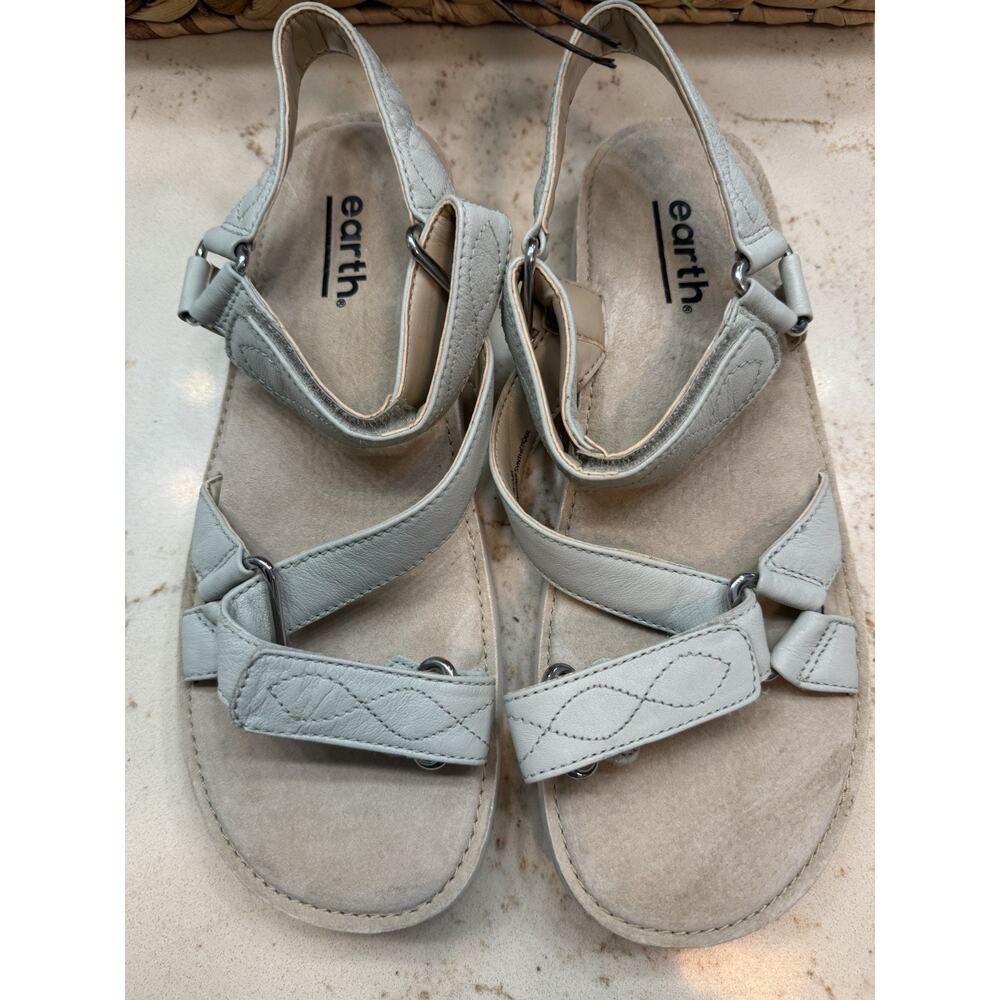 Earth Size 9M Sylt Saba Women’s Flat Sandals Beige Adjustable Straps New
